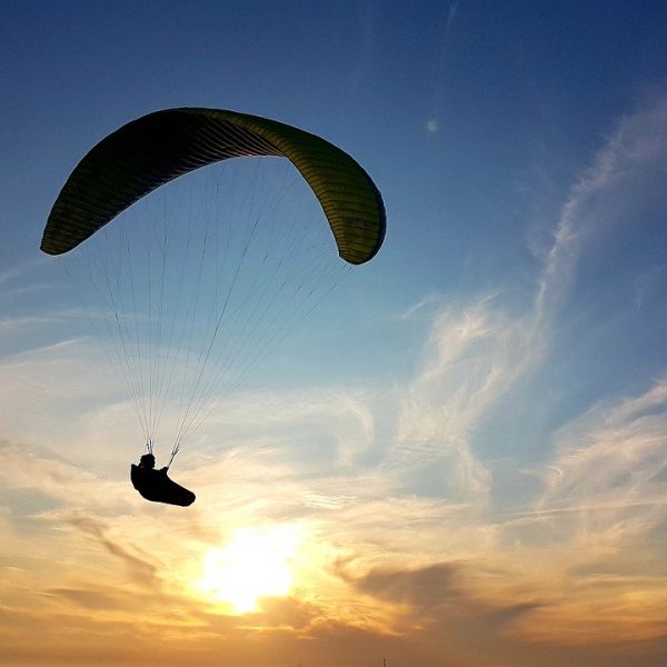 paraglider sunset, paragliding, freedom